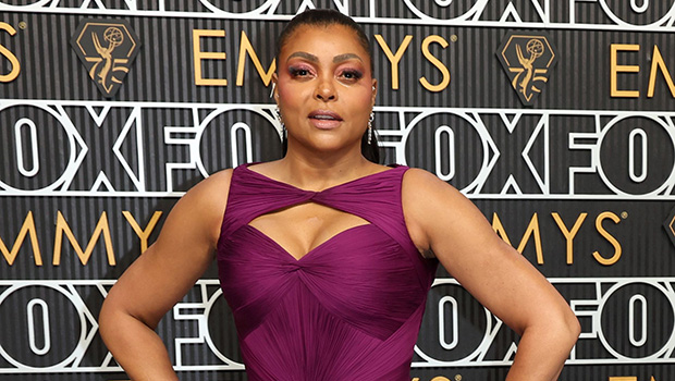 Taraji P. Henson Stuns in Plum Purple Slit Gown at the 2023 Emmys: Red Carpet Photos