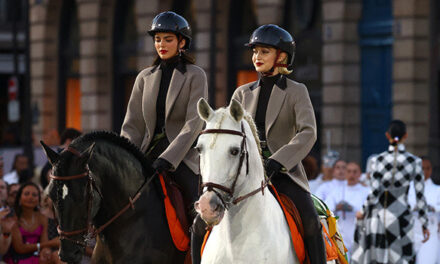 Kendall Jenner and Gigi Hadid Ride Horses Down The Catwalk of Vogue 2024 World Show