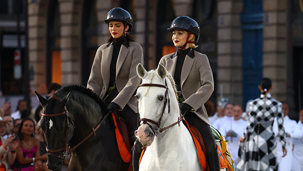 Kendall Jenner and Gigi Hadid Ride Horses Down The Catwalk of Vogue 2024 World Show