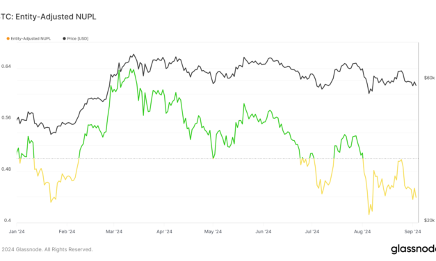 Bitcoin’s entity-adjusted NUPL signals heightened market uncertainty below $60k