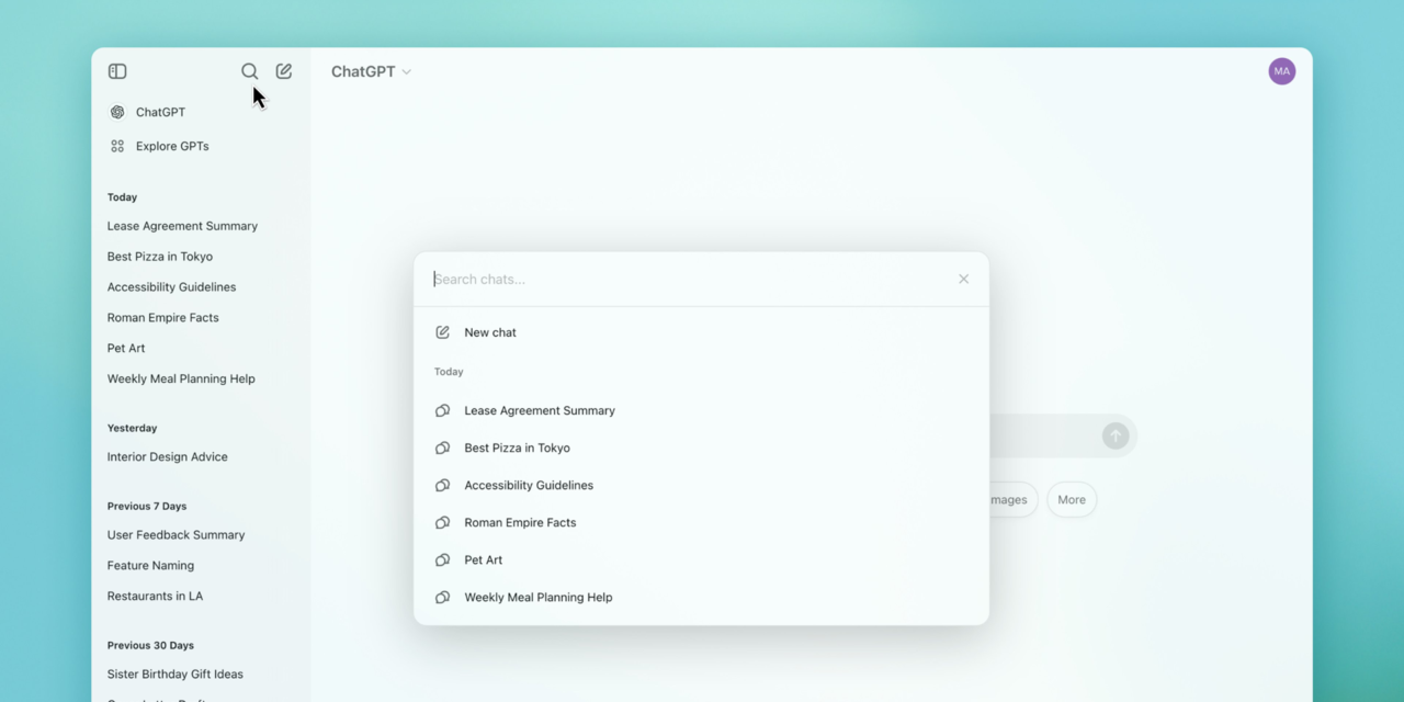 You can now search through your chat history with ChatGPT on the web