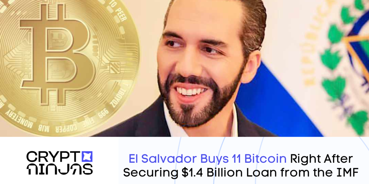 El Salvador Buys 11 Bitcoin Right After Securing $1.4 Billion Loan from the IMF